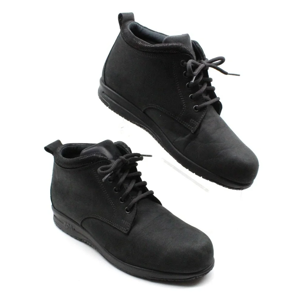 SAS Women's 8 M Gretchen Ankle Chukka Boots Black‎ Leather Comfort NO INSOLES